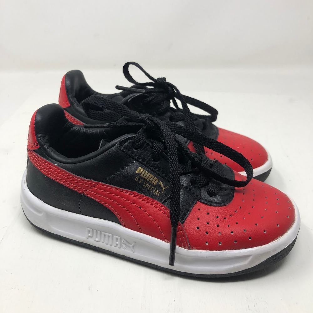 Puma GV Special Sneakers Toddlers Size 7 Kids Red Black Leather